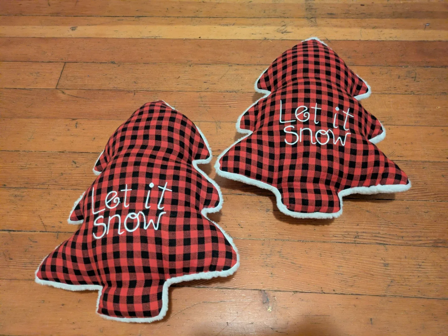 Two Tree Shaped Throw Pillows