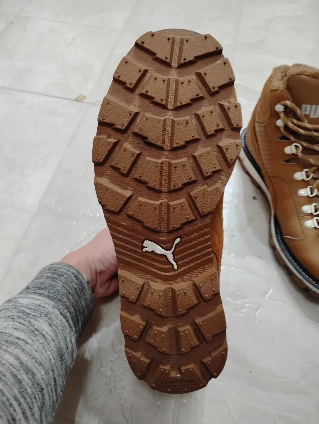 Puma Brown Leather Winter Boots image indicator(3)