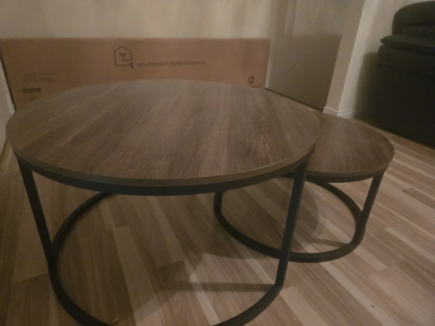 Title: Modern Round Coffee Table Set – Good Condition - photo 3