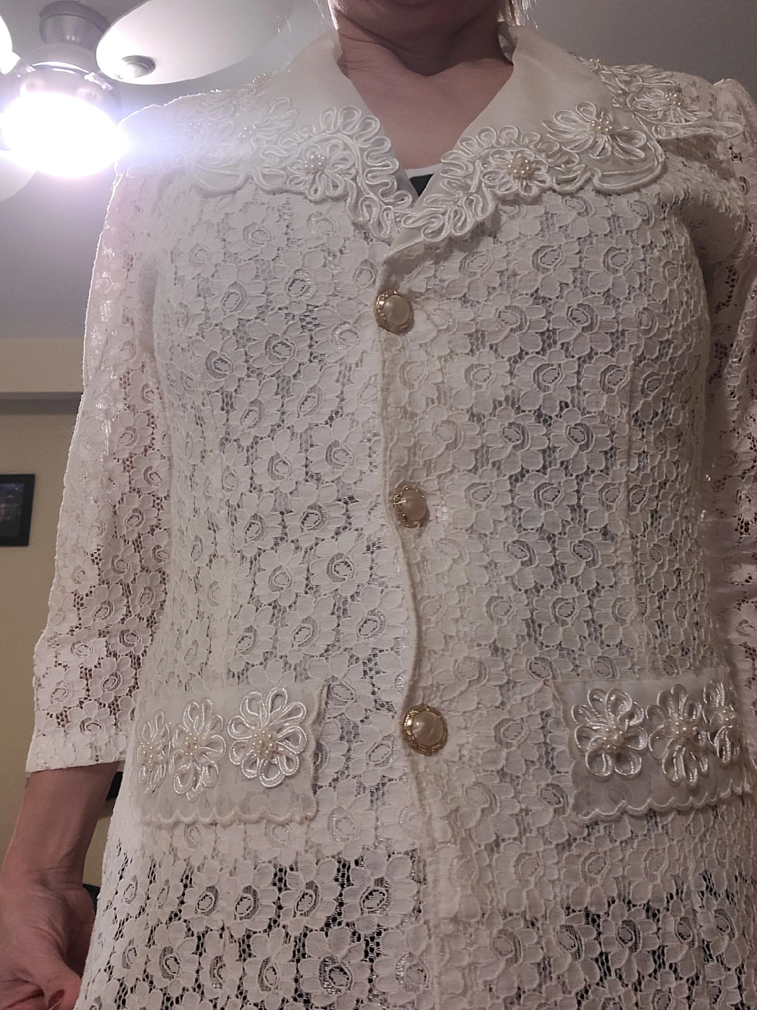 Lace Jacket with pearl- white Colour - photo 3