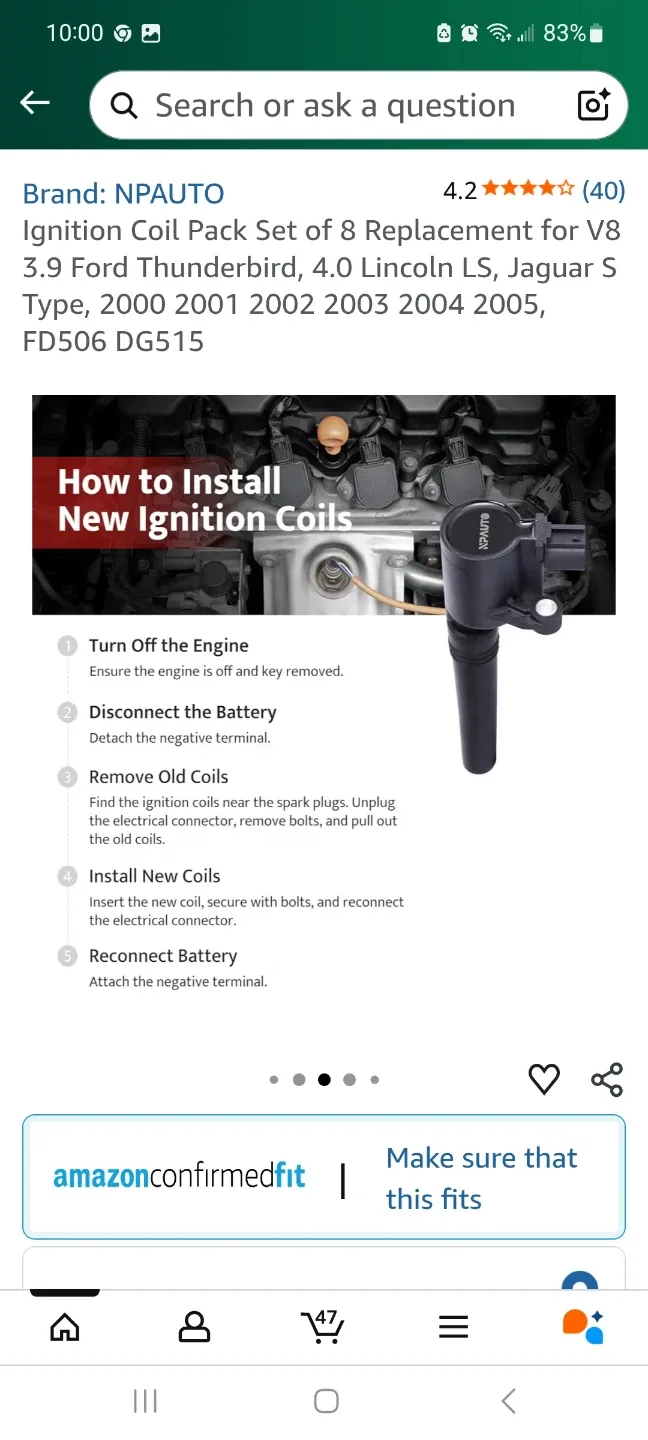 NPAUTO Ignition Coil Pack Set of 8 image indicator(4)