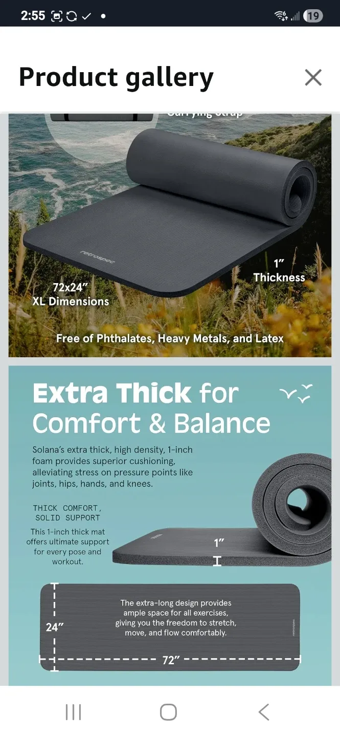 Retrospec Solana Extra Thick Yoga Mat - New in Box! image indicator(5)