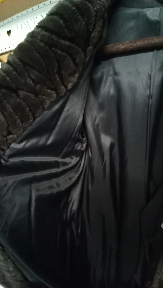 D'Anna Black 100% Wool Coat with Faux Fur Trim image indicator(7)