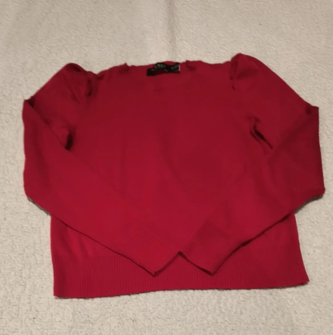 Ralph Lauren Red Puff Sleeve Sweater - Size M image indicator(10)