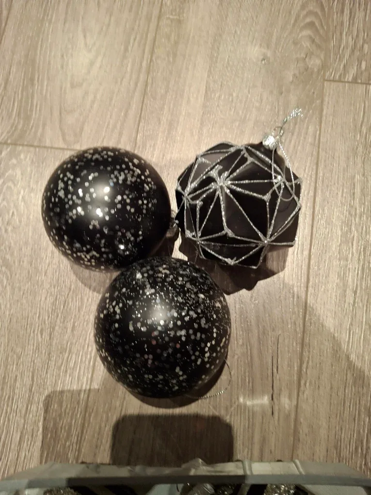 Large black Christmas bulbs. image indicator(3)