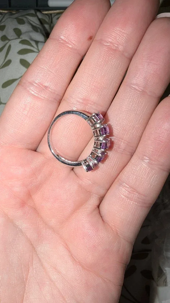Amethyst & Diamond 925 Sterling Silver Ring image indicator(4)
