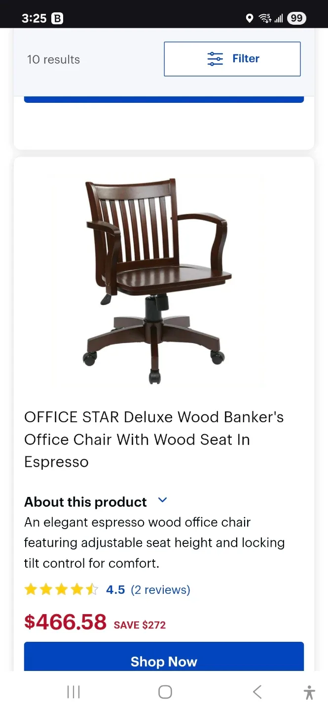 Wooden Swivel Bankers Desk Chair image indicator(8)