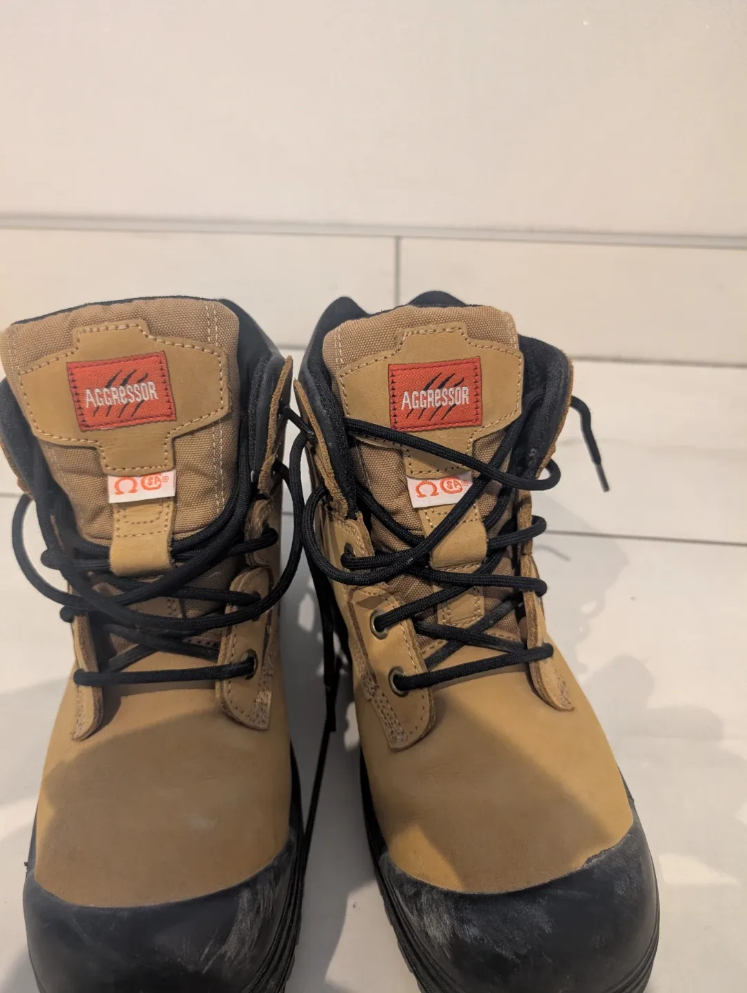 Aggressor Men's Steel Toe Steel Plate Work Boots US Size 9 image indicator(9)