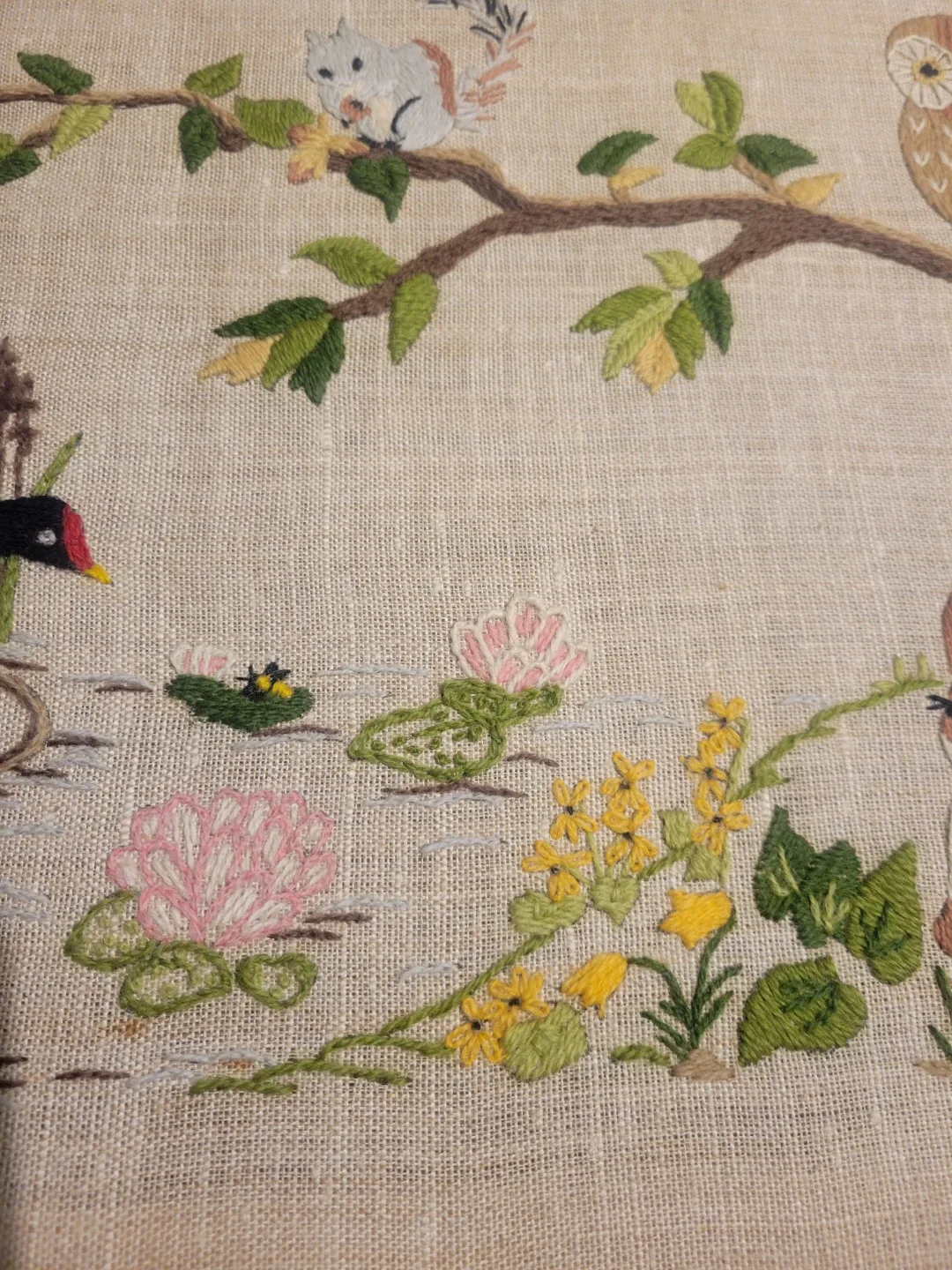 Crewel Embroidered Woodland Picture.Baby. nursery.art image indicator(7)