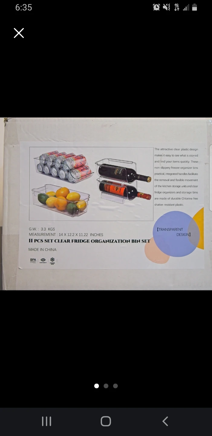 11 Pcs Clear Fridge Organization Bin Set - New