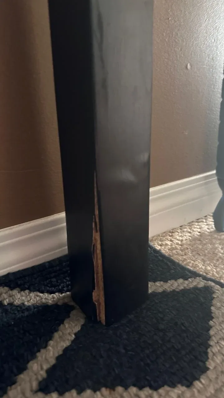 Ikea Black Table (with damaged leg) with extension for 6-10 p image indicator(2)