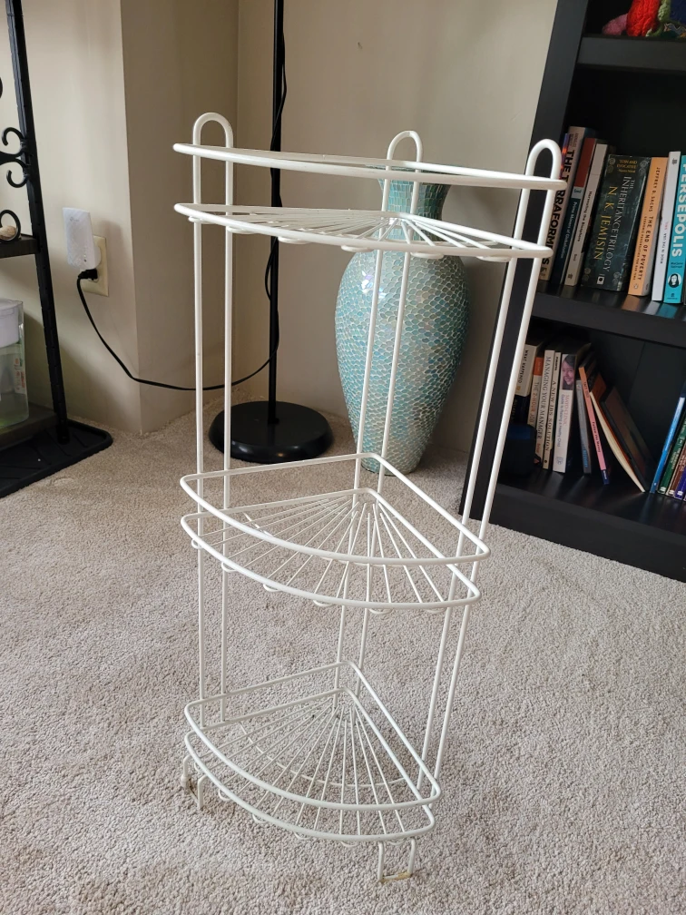 White Corner Shelf - 25" Height