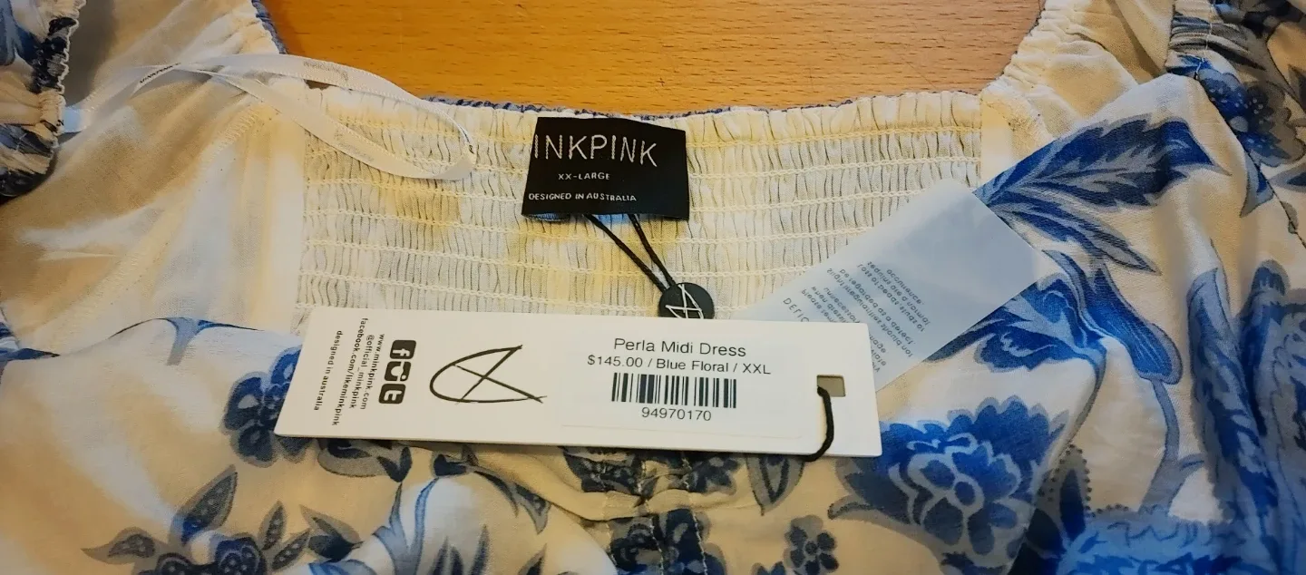 MINKPINK Perla Midi Dress - Blue Floral, XXL image indicator(4)