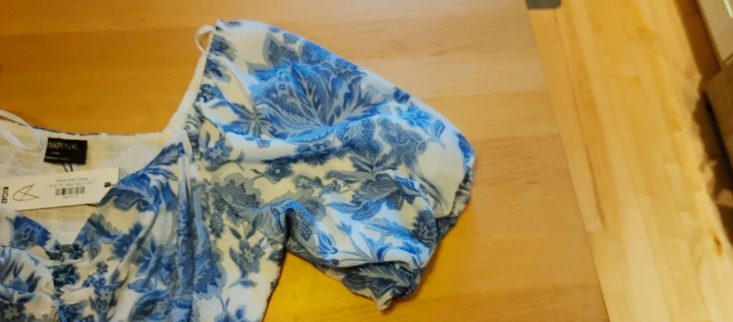 MINKPINK Perla Midi Dress - Blue Floral, XXL image indicator(5)