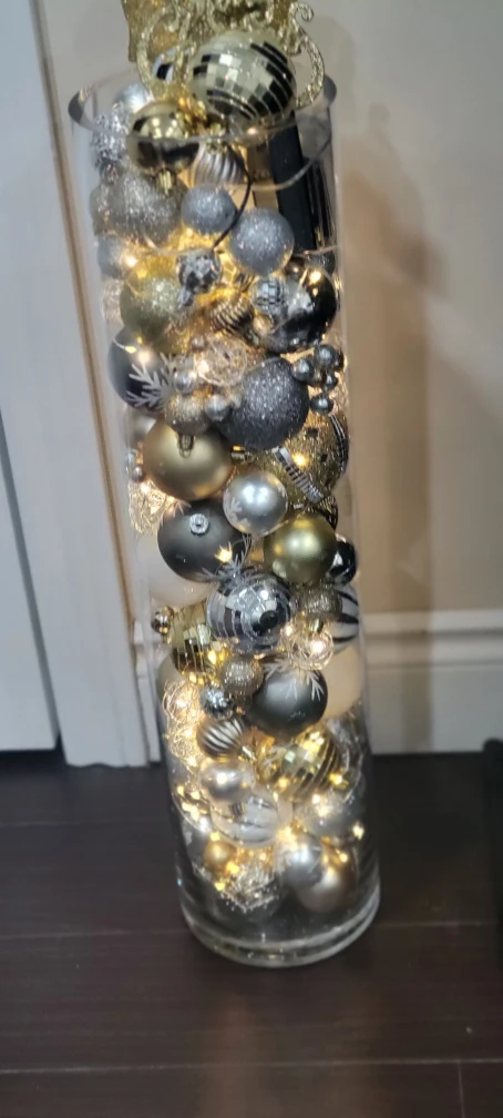 Christmas Ornament Vase with Lights - photo 3