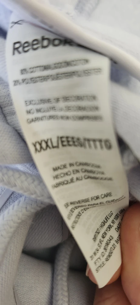 New Reebok Large Logo Hoodie - Halogen Blue XXXL - photo 3