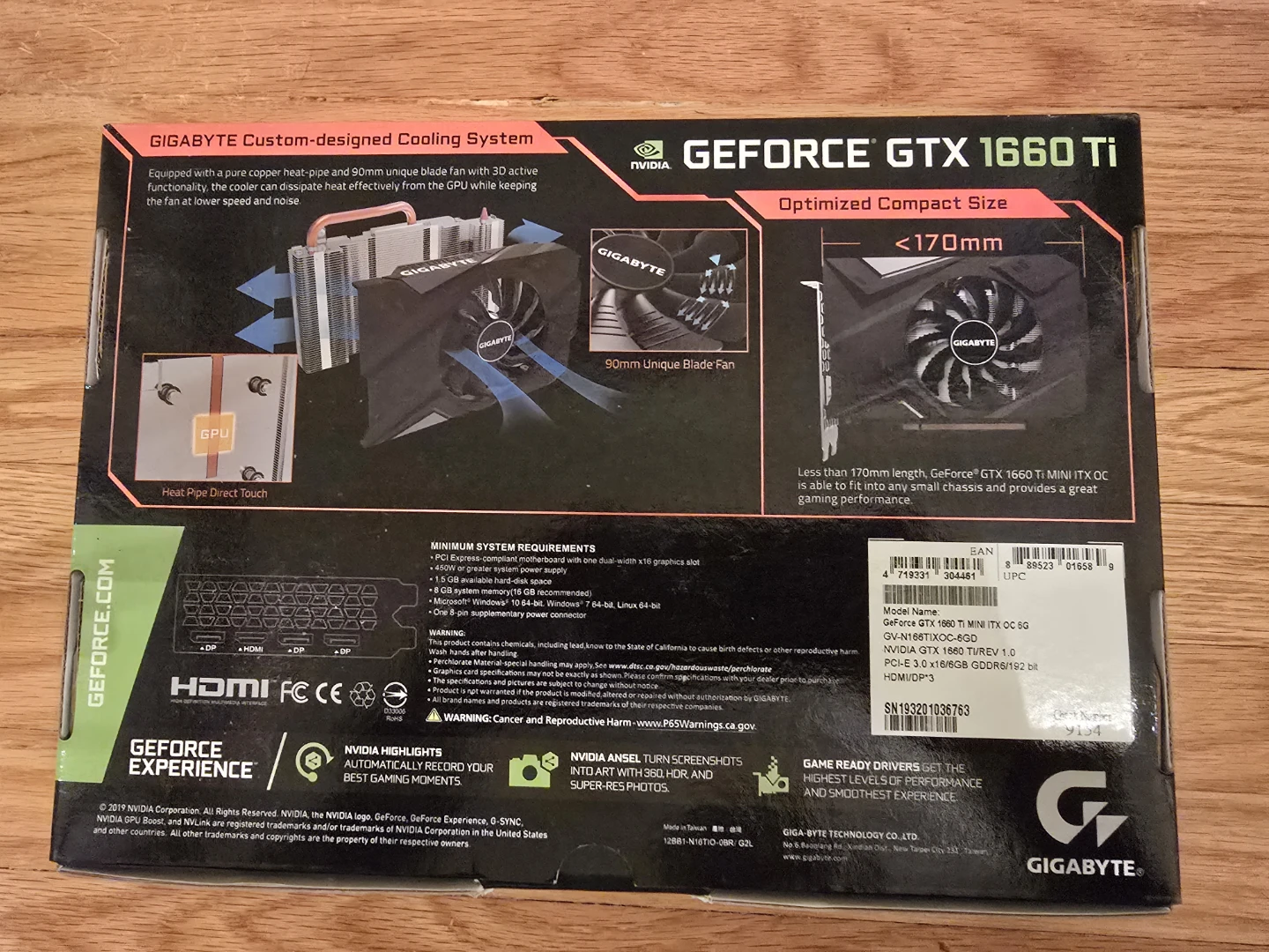 Gigabyte GeForce GTX 1660 Ti Mini ITX OC 6G - photo 4