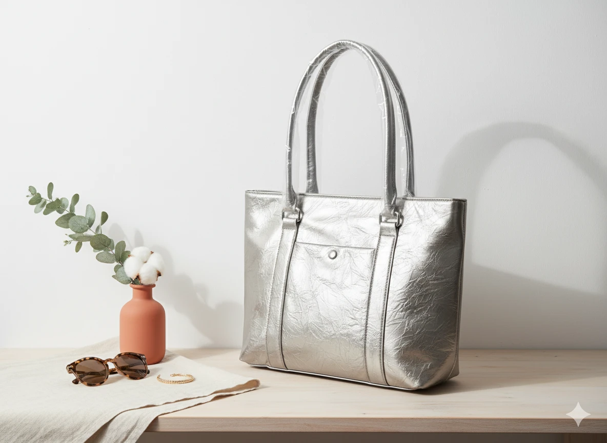 Silver Tote Bag