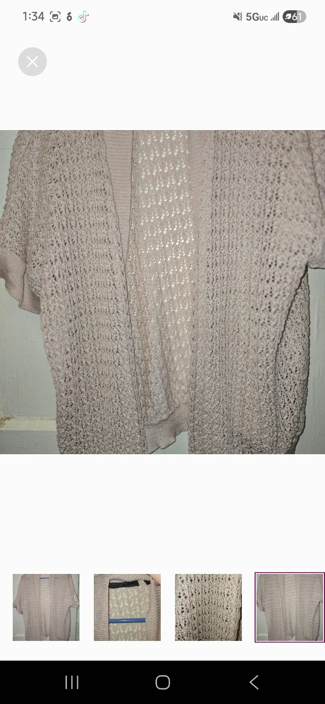 Pink color knit style small jacket sz 1x - photo 4
