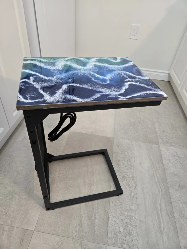 Ocean Blue C Table with USB Ports - photo 2