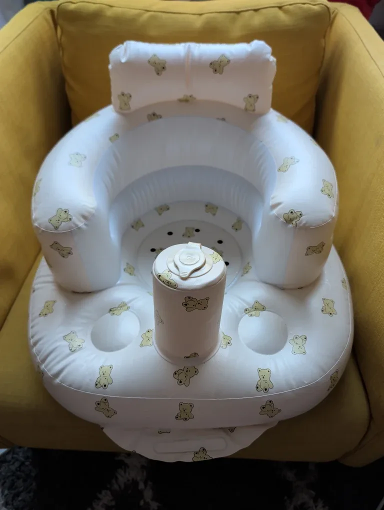 Inflatable Baby Seat with Teddy Bear Print