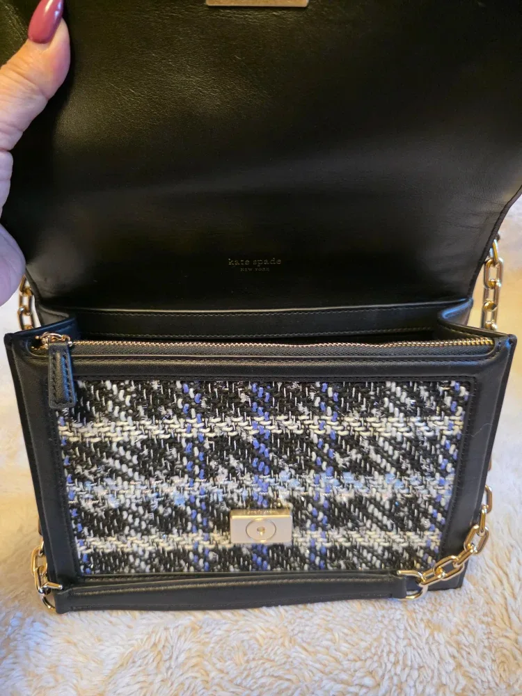 Kate Spade Plaid Tweed Chain Shoulder Bag image indicator(5)