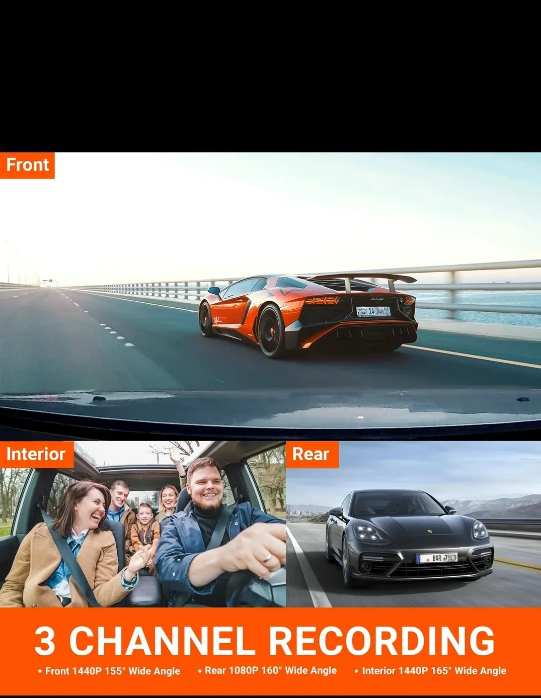 New Vantrue OnDash N4 -3 Channnl dashcam image indicator(3)