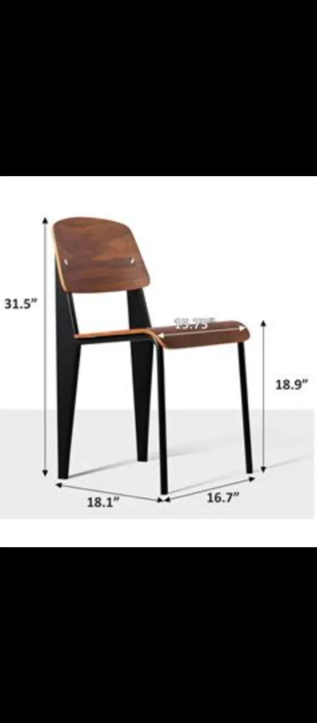 🥕TWO VINTAGE ELEGANT WOOD METAL DINING CHAIRS FURNITURE image indicator(3)