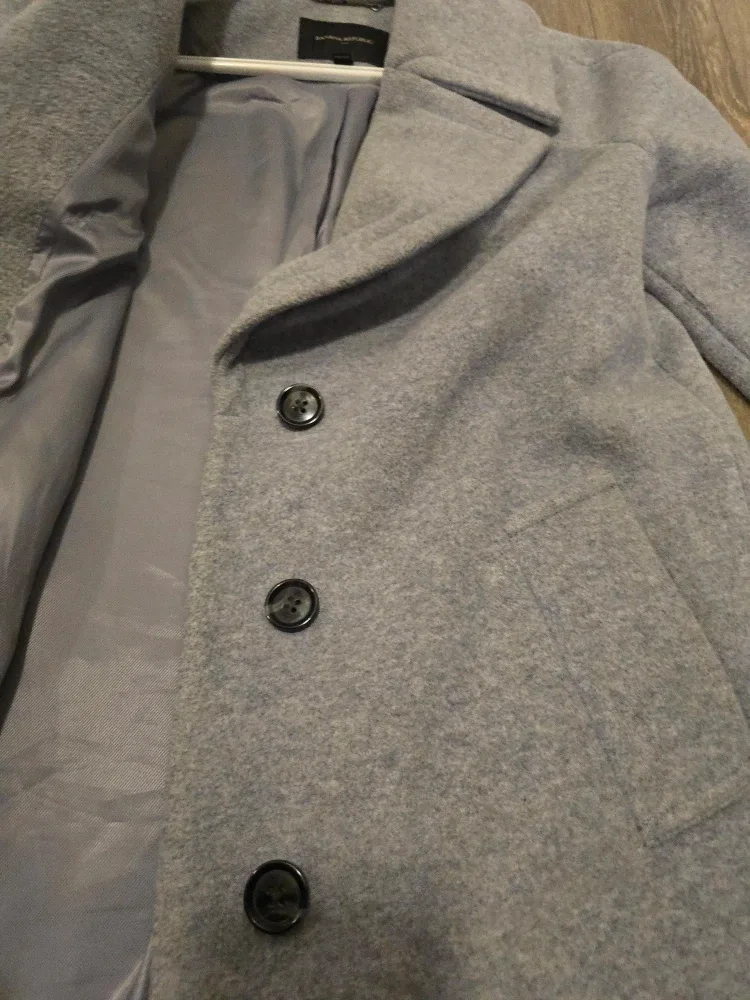 Banana Republic Grey Wool Coat XS Petite image indicator(2)