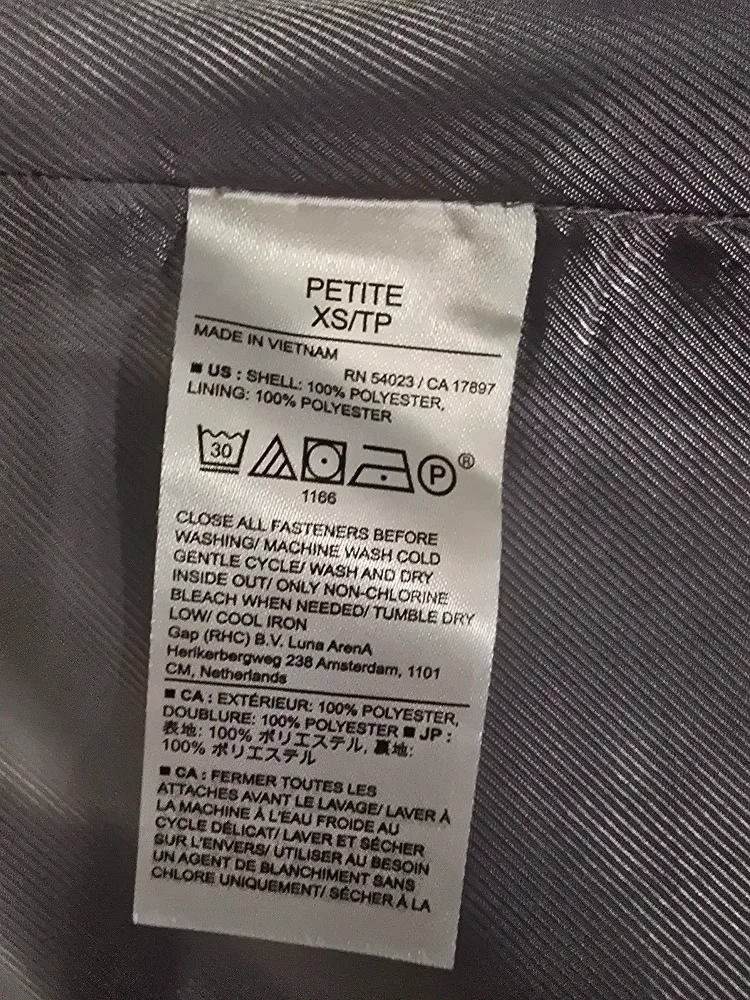 Banana Republic Grey Wool Coat XS Petite image indicator(3)