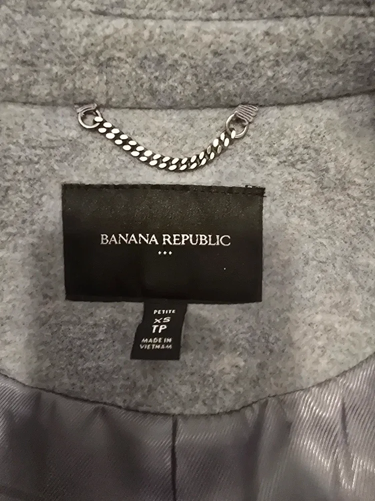 Banana Republic Grey Wool Coat XS Petite image indicator(4)