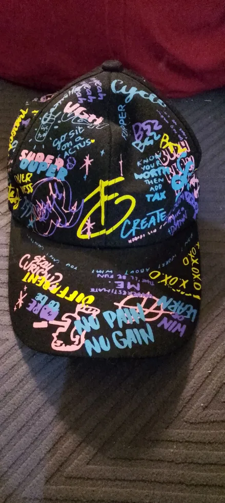 NEVER WORN - Black Graffiti Baseball Cap