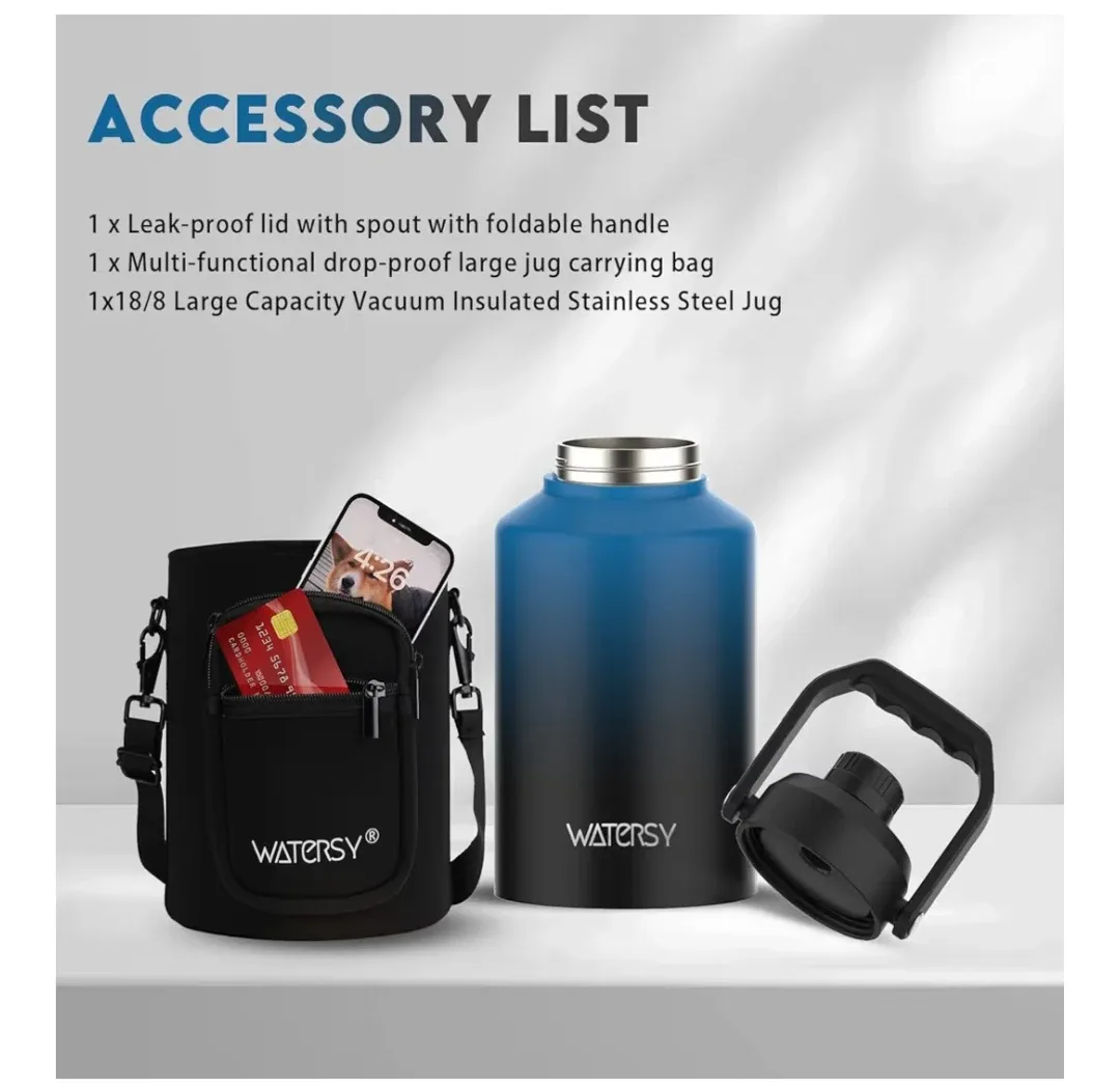 OBO NEW 128oz Stainless Steel Insulated Jug with bag image indicator(2)