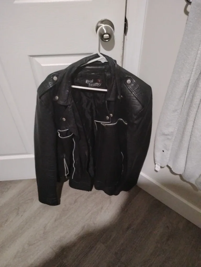 Real Leather Black Motorcycle Jacket