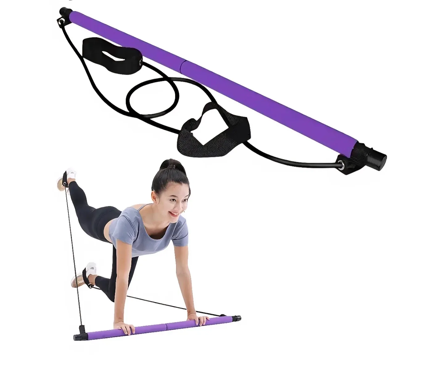 Pilates Bar Kit with Resistance Band - Purple image indicator(2)
