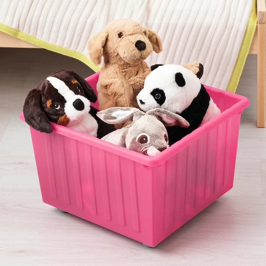 3 Storage Bins w/Kids - Pink, Clear and White thumbnail