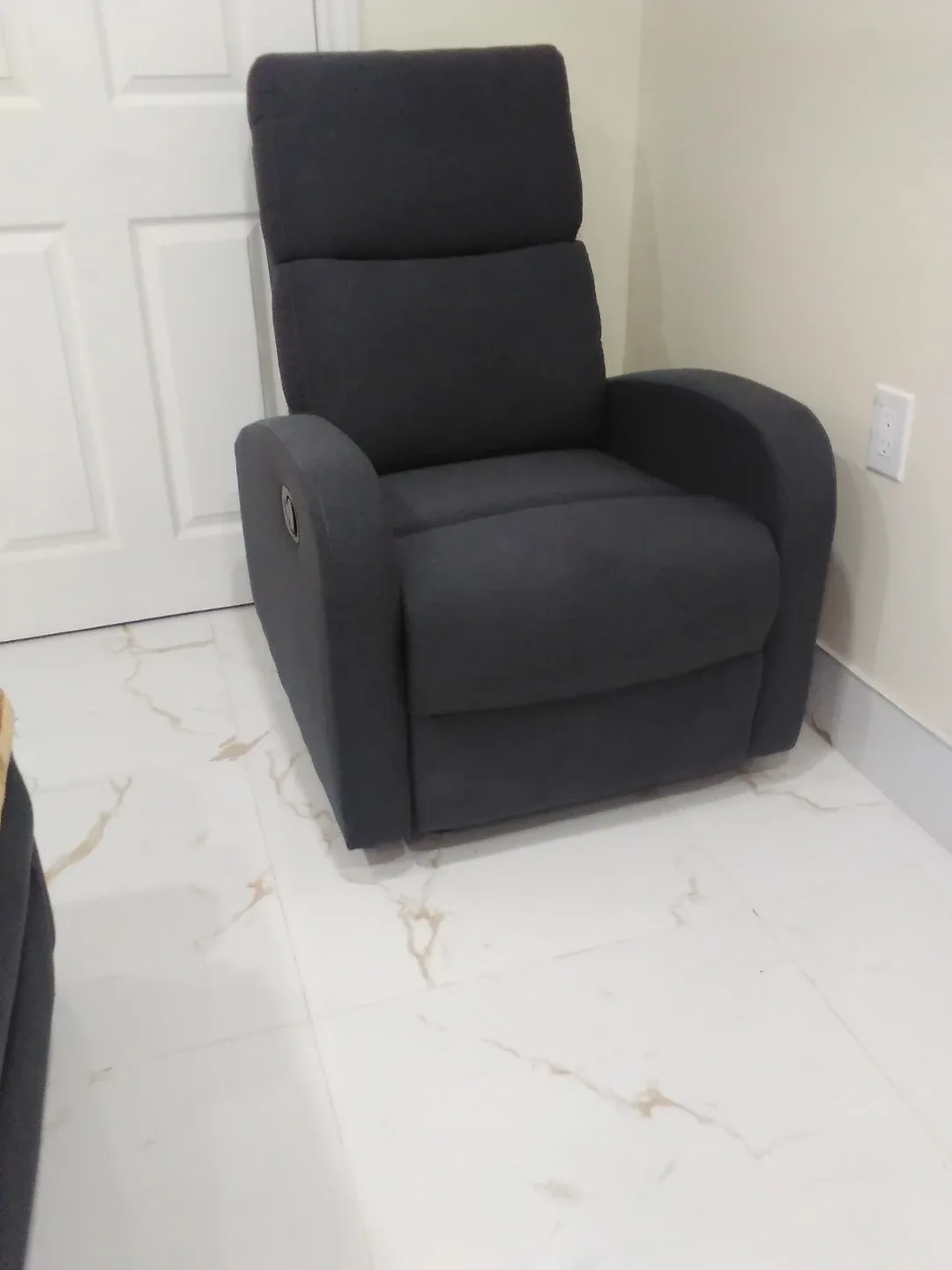 Grey Fabric Reclining Loveseat & Chair Set image indicator(2)