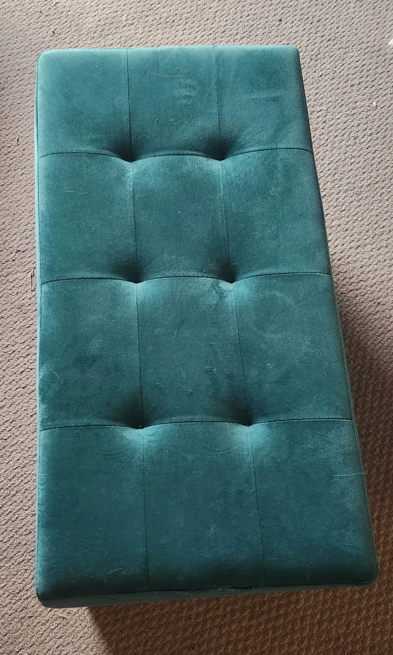 Green Velvet Storage Ottoman - photo 2