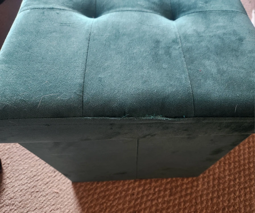 Green Velvet Storage Ottoman - photo 4