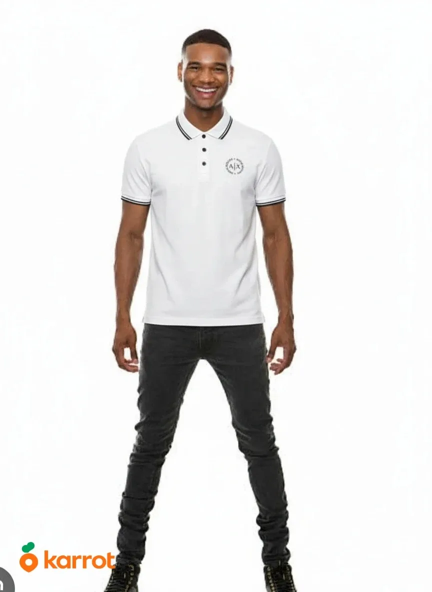 Armani Exchange White Polo Shirt