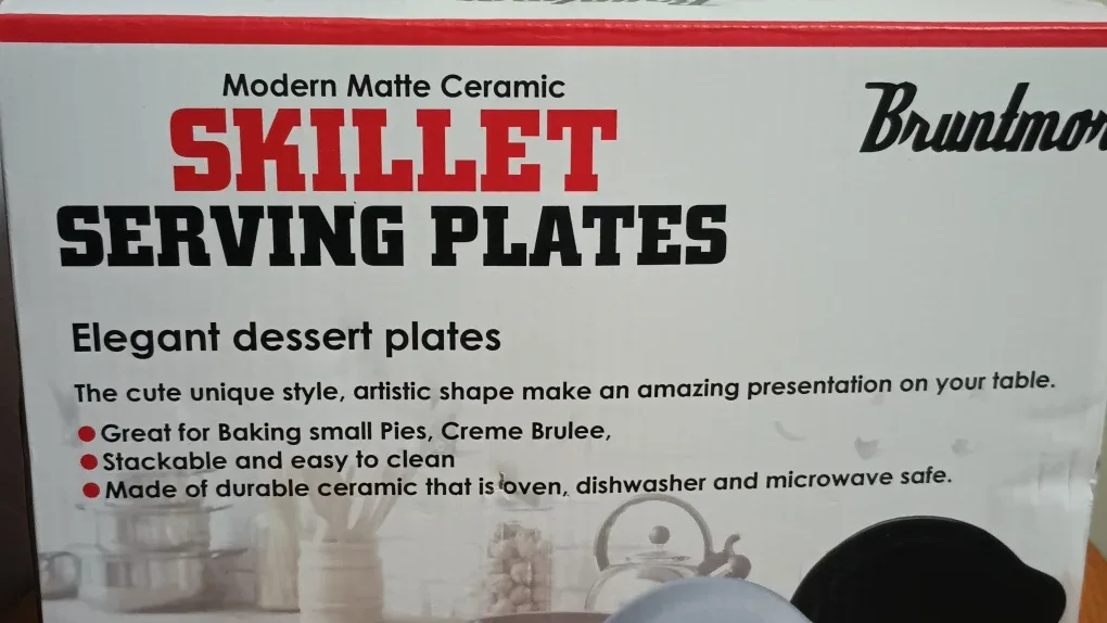 Bruntmor Modern Matte Ceramic Skillet Serving Plates - Set of 4 image indicator(3)
