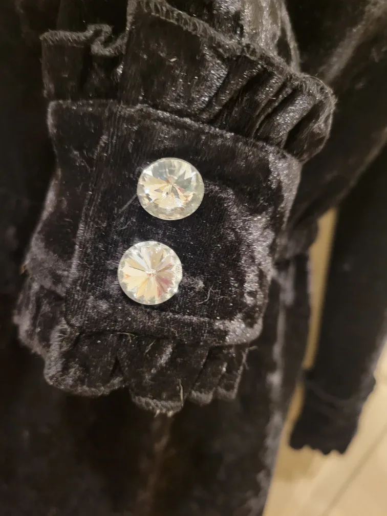 WOMEN'S MED BLACK VELVET DRESS image indicator(7)