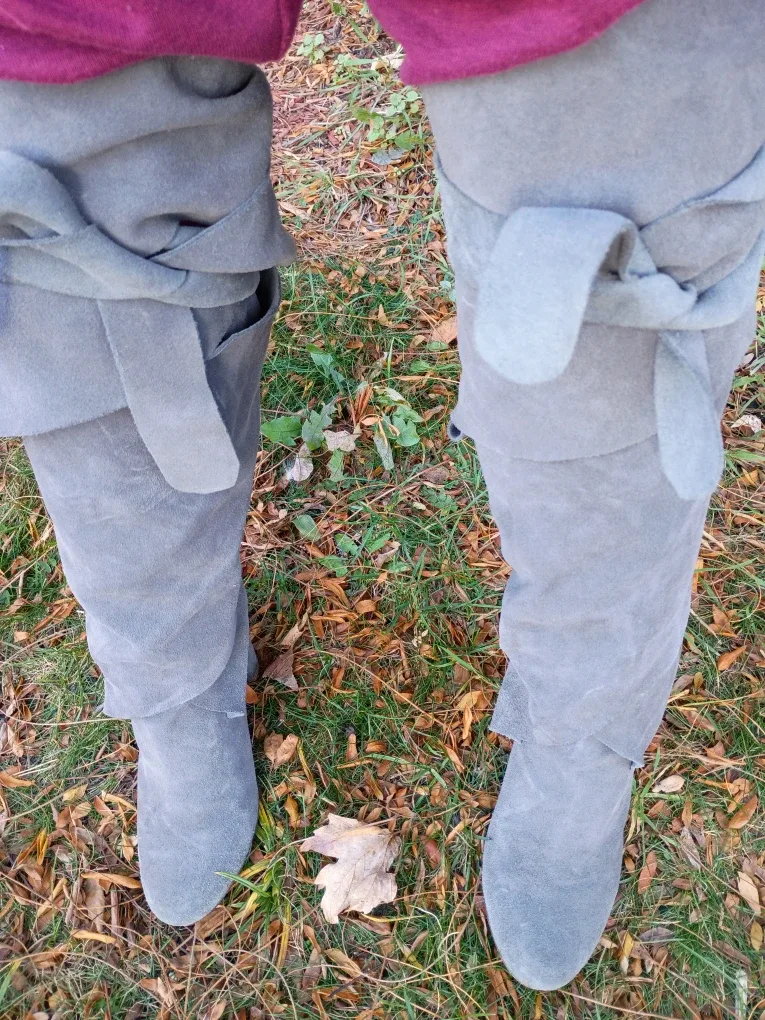 Gray Suede Jeffrey Campbell Libby Wrap Boots sz 7 image indicator(6)