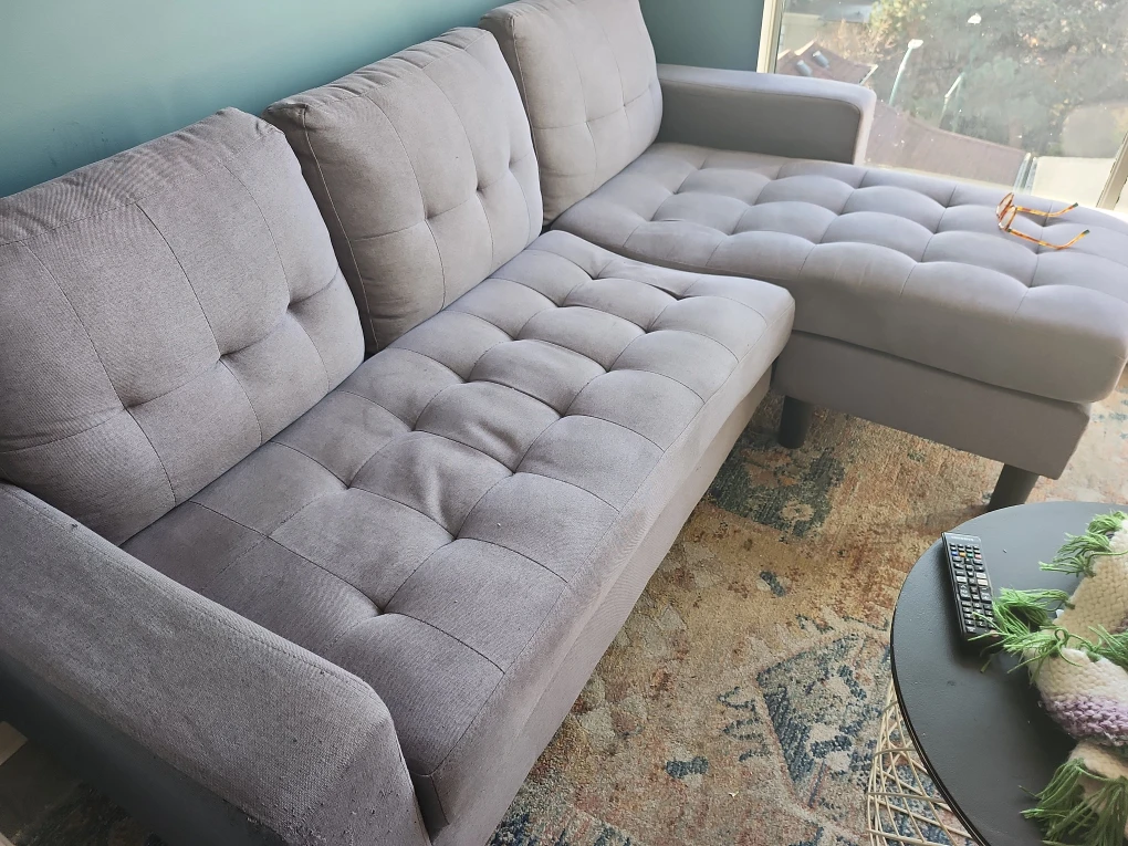 Grey Sectional Sofa with Chaise Lounge - photo 2