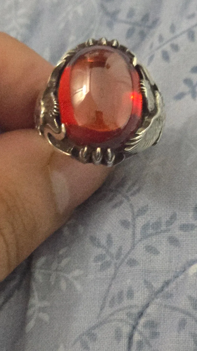 Eagle Ring with Red Stone image indicator(2)
