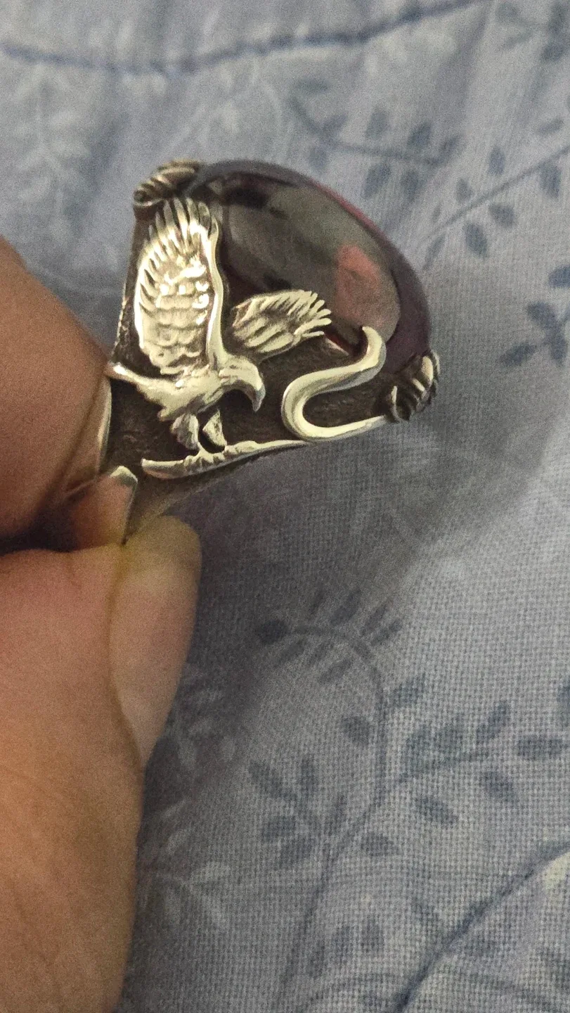 Eagle Ring with Red Stone image indicator(3)