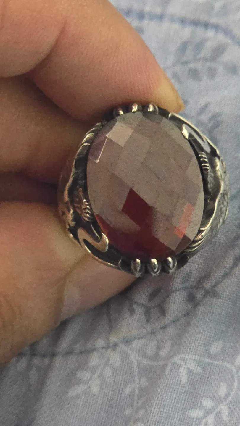 Eagle Ring with Red Stone image indicator(4)