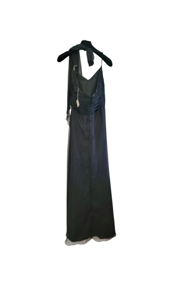 Mori Lee Black Chiffon Bridesmaid Dress NWT Formal Gown Size 10 - photo 2