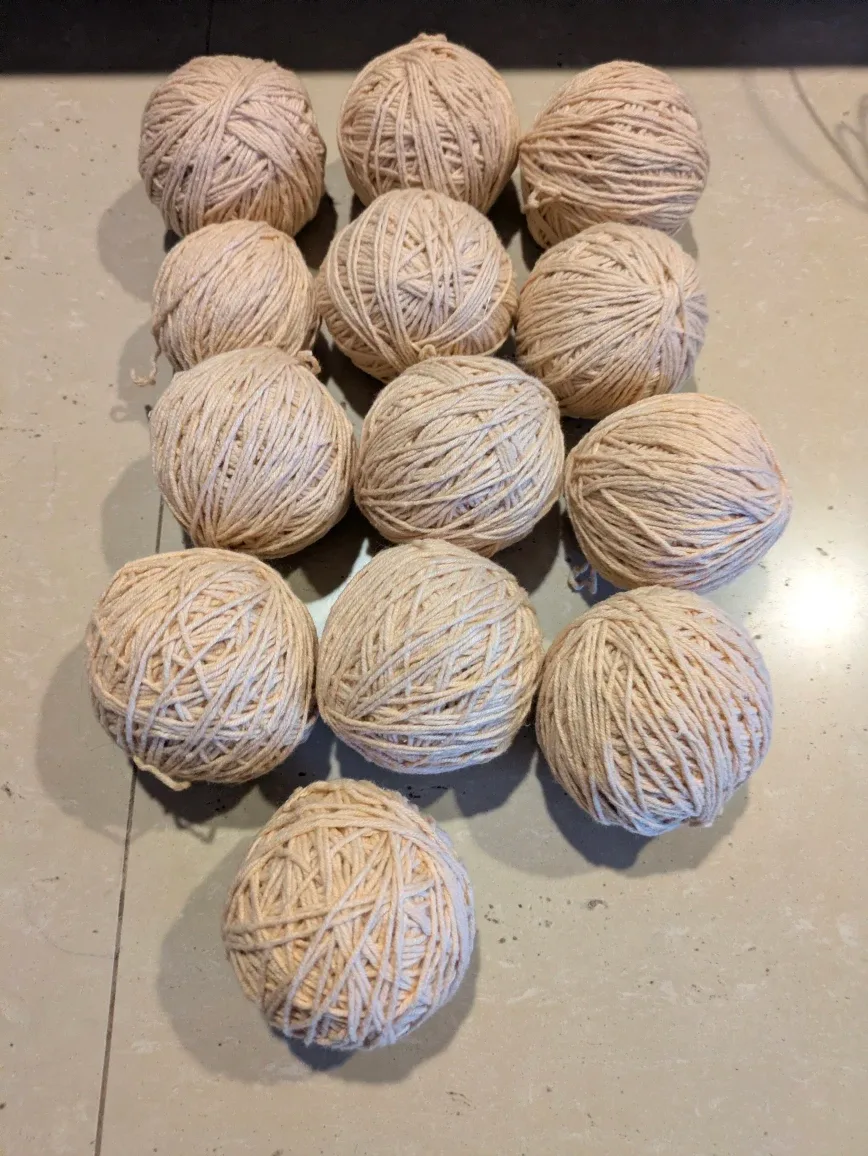 Lot of Beige Yarn Balls - 650g