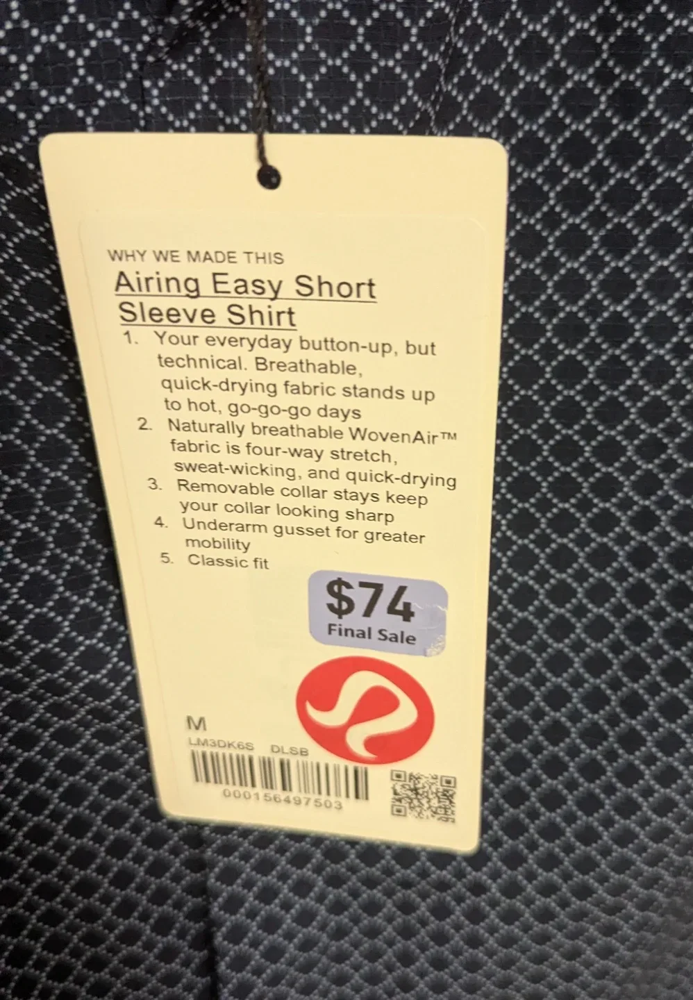 Brand New with Tags Lululemon Short Sleeve Shirt - Size Medium image indicator(2)